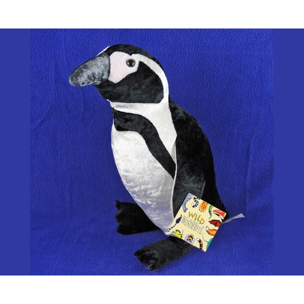 Vintage Wildlife Artists Penguin Plush Realistic Shiny Fur Animal 13 Inch Tags